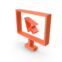 Orange Cursor On Screen Icon PNG & PSD Images