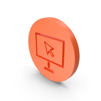 Orange Round Cursor On Screen Icon PNG & PSD Images