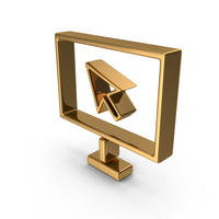Gold Cursor On Screen Icon PNG & PSD Images