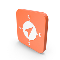 Orange & White Square Compass Icon PNG & PSD Images