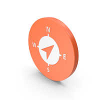 Orange & White Round Compass Icon PNG & PSD Images