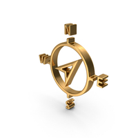 Gold Compass Outline Icon PNG & PSD Images