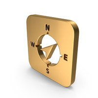 Gold Square Compass Icon PNG & PSD Images