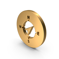 Gold Compass Round Icon PNG & PSD Images