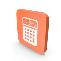 Orange & White Square Calculator Icon PNG & PSD Images