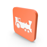 Orange & White Square Train Icon PNG & PSD Images