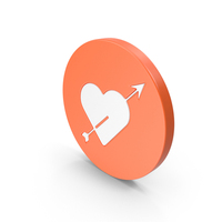 Orange & White Round Heart With Arrow Icon PNG & PSD Images
