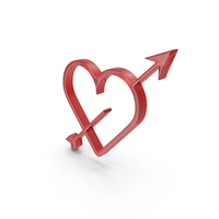 Glass Heart With Arrow Outline Icon PNG & PSD Images