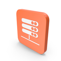 Orange & White Square Server Icon PNG & PSD Images