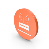 Orange & White Round Wireless Network Icon PNG & PSD Images