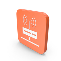 Orange & White Square Wireless Network Icon PNG & PSD Images