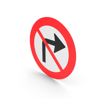 Danish No Right Turn Sign PNG & PSD Images
