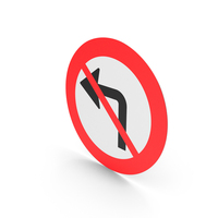 Danish No Left Turn Sign PNG & PSD Images