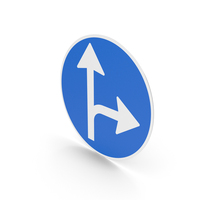 Danish Go Straight Or Turn Right Sign PNG & PSD Images