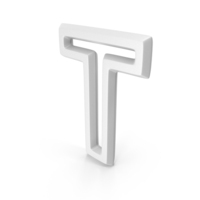 White Outline Letter T PNG & PSD Images