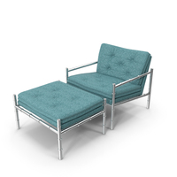 Chrome Chair And Ottoman PNG & PSD Images