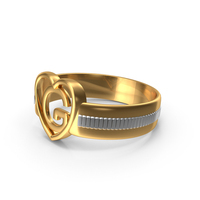 Gold Heart Ring Initial G PNG & PSD Images