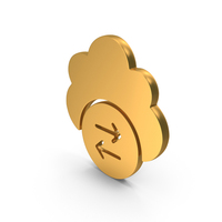 Gold Cloud Data Transfer Icon PNG & PSD Images