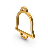 Outline Notification Bell Icon Gold PNG & PSD Images