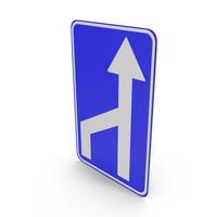 Belgian Reduction Of Lanes Sign PNG & PSD Images