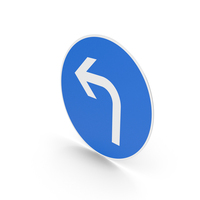 Finnish Turn Left Ahead Sign PNG & PSD Images