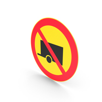 Finnish Sign No Vehicles Pulling A Trailer PNG & PSD Images