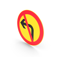 Finnish No Left Turn Sign PNG & PSD Images