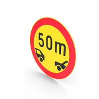 Finnish Minimum Following Distance Between Vehicles Sign PNG & PSD Images