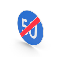 Finnish Sign End Of Minimum Speed Limit PNG & PSD Images