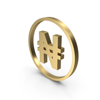Gold Nigerian Naira Symbol PNG & PSD Images