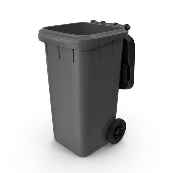 Wheeled Garbage Bin Grey Open PNG & PSD Images