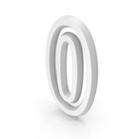 White Number Outline 0 PNG & PSD Images