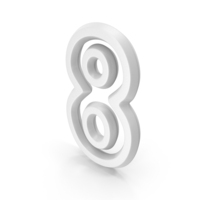 Number M1F OutLine 8 White Eight PNG & PSD Images