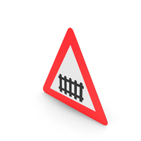 Danish Level Crossing With Gates Sign PNG & PSD Images