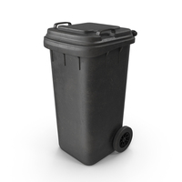 Black Dirty Wheeled Garbage Bin PNG & PSD Images