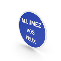 French Switch On Headlights Sign PNG & PSD Images