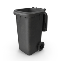 Black Dirty Open Wheeled Garbage Bin PNG & PSD Images