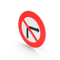 French Sign No Right Turn PNG & PSD Images