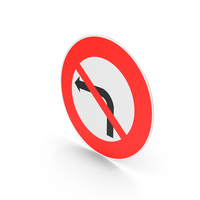 French No Left Turn Sign PNG & PSD Images