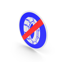 French Sign End Of Snow Chains Zone PNG & PSD Images