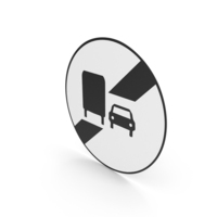 French End Of No Overtaking By Lorries Sign PNG & PSD Images