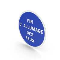 French Sign End Of Compulsory Headlight Use Zone PNG & PSD Images