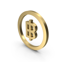 Gold Thailand Baht Symbol PNG & PSD Images