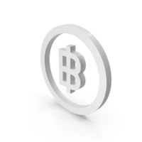 THAILAND BHAT ICON WHITE PNG & PSD Images