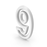 Number M1F OutLine 9 White Nine PNG & PSD Images