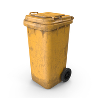 Wheeled Garbage Bin Yellow Dirty PNG & PSD Images