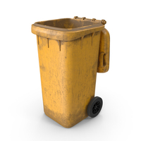 Yellow Dirty Open Wheeled Garbage Bin PNG & PSD Images