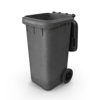 Grey Dirty Open Wheeled Garbage Bin PNG & PSD Images