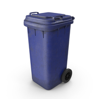 Blue Dirty Wheeled Garbage Bin PNG & PSD Images