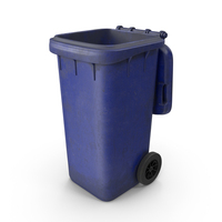 Blue Dirty Open Wheeled Garbage Bin PNG & PSD Images
